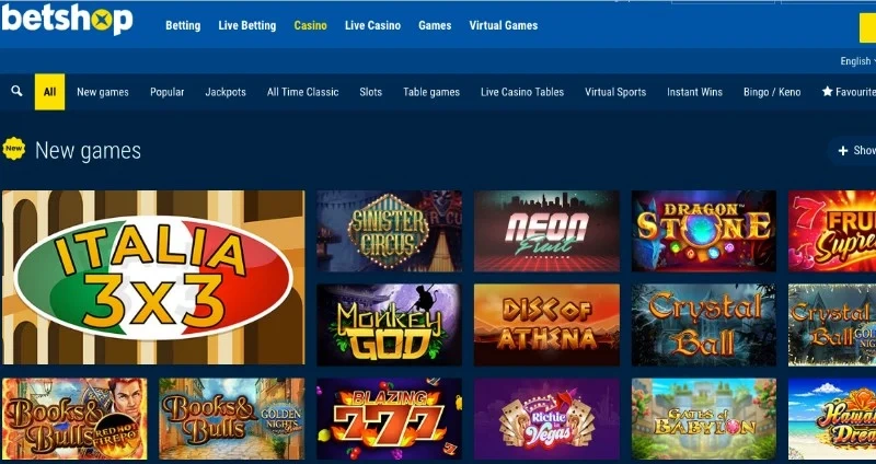 betshop casino page